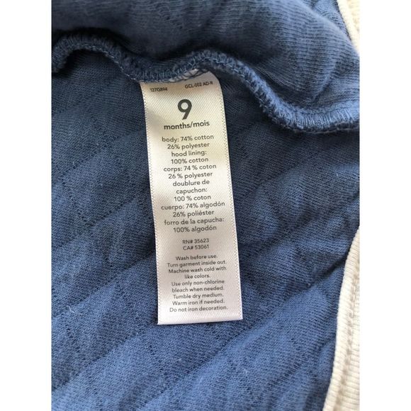 Carter's Bear Ear quilted‎ pattern jacket 9M - Picture 4 of 5